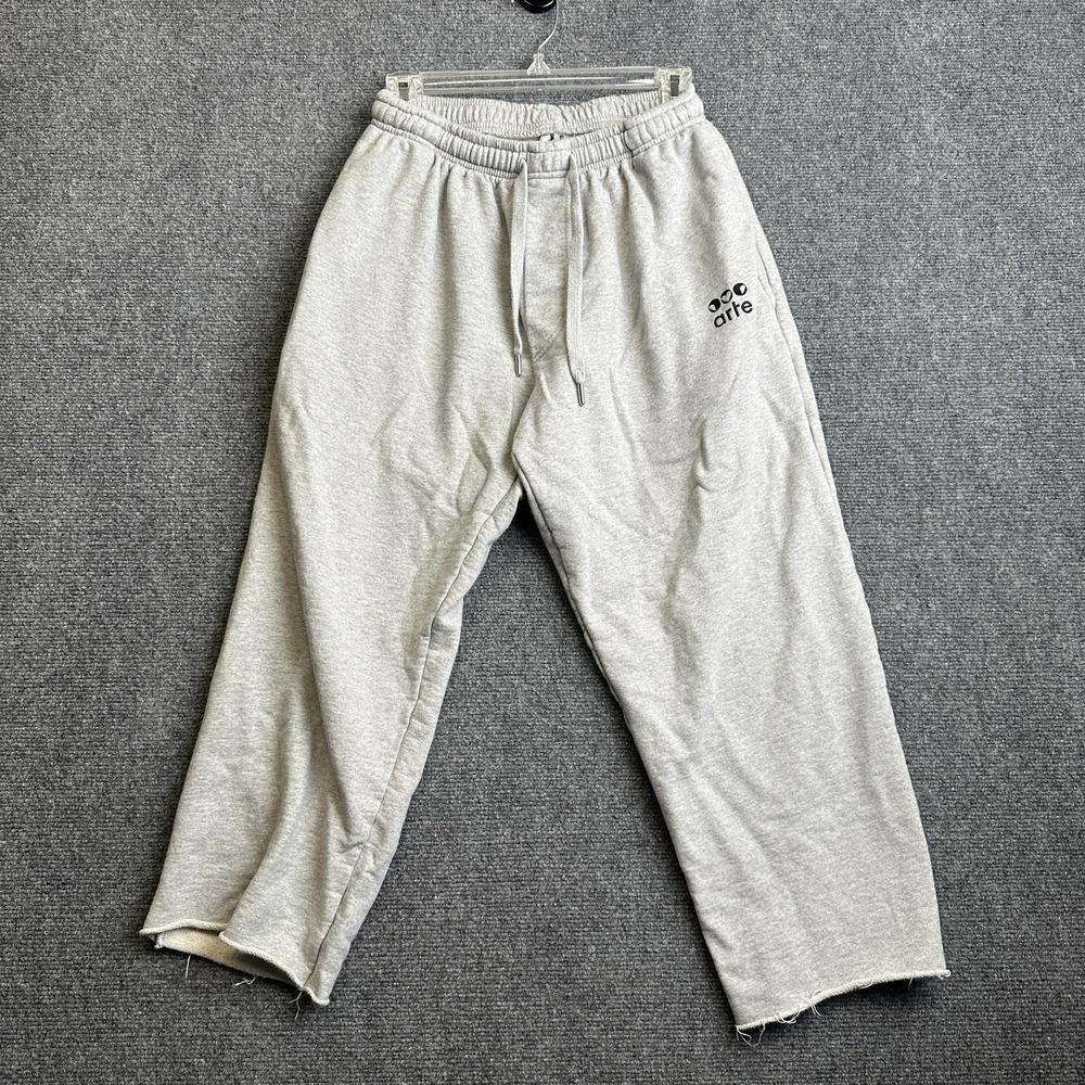 Arte Sweatpants Mens M Gray French Terry Relaxed Fit Elastic Waist‎ Logo Pants